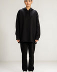 OVERSIZED LONG HOODIE - PIMA FLEECE