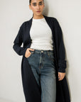 BASIC LONG CARDIGAN - PIMA TERRY