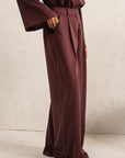 POLY KNIT WIDE-LEG TROUSERS