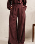 POLY KNIT WIDE-LEG TROUSERS