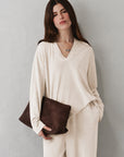 TEXTURED V-NECK