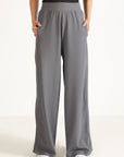RIBBED WIDE LEG PANTS