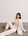 POWDER WHITE CARDIGAN - KNIT WEAR