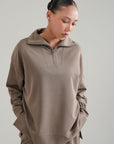 TEXTURED QUARTER ZIPPER-CLOUDLUX