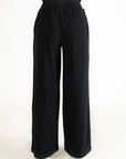 WIDE LEG PANTS-TEXTURED RIB