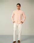 BAND COLLAR LINEN SHIRT