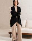 WRAP-FRONT LOUNGE CARDIGAN - CLOUDLUX