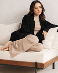 WRAP-FRONT LOUNGE CARDIGAN - CLOUDLUX