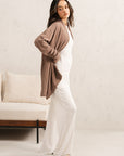 WRAP-FRONT LOUNGE CARDIGAN - CLOUDLUX