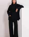 BLACK ZIP CO-ORD SET - KNIT WEAR
