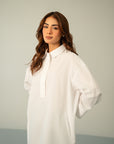 ROUND HEM POPLIN SHIRT