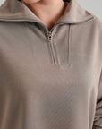 TEXTURED QUARTER ZIPPER-CLOUDLUX