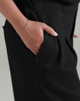 PLEATED WIDE LEG PANT - DOUBLE KNIT