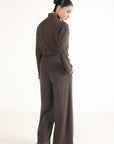 WIDE LEG PANTS-TEXTURED RIB