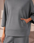 QUARTER SLEEVE OVERSIZED PULLOVER -CLOUDLUX LIGHT