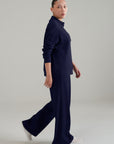 PLEATED WIDE LEG PANT-DOUBLE KNIT