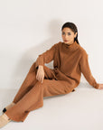 TAN ZIP CO-ORD SET - KNIT WEAR