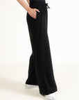 WIDE LEG PANTS-TEXTURED RIB