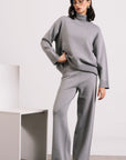 STONE GREY CO-ORD SET - KNIT WEAR
