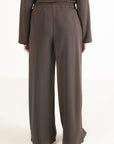 WIDE LEG PANTS-TEXTURED RIB