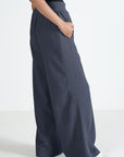 WIDE LEG PANTS-TEXTURED RIB