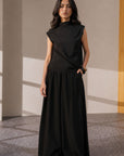 DRAPED COWL NECK TOP