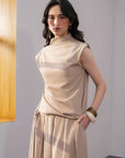 DRAPED COWL NECK TOP