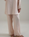 ELASTICATED RELAXED PANTS-100% LINEN