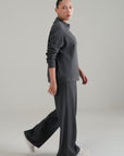 PLEATED WIDE LEG PANT-DOUBLE KNIT