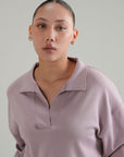 OPEN COLLAR TOP-DOUBLE KNIT