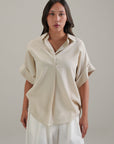 LINEN BLEND RELAXED TOP
