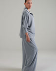 TEXTURED QUARTER ZIPPER-CLOUDLUX