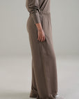 TEXTURED WIDE RELAXED PANTS - CLOUDLUX
