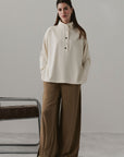RELAXED PLACKET PULLOVER-CLOUDLUX LIGHT
