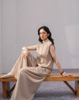 DRAPED COWL NECK TOP