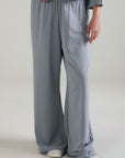 TEXTURED WIDE RELAXED PANTS -CLOUDLUX