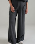 PLEATED WIDE LEG PANT-DOUBLE KNIT