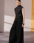 DRAPED COWL NECK TOP