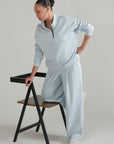 PLEATED WIDE LEG PANT DOUBLE KNIT