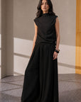 DRAPED COWL NECK TOP