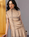 DRAPED COWL NECK TOP