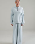PLEATED WIDE LEG PANT DOUBLE KNIT