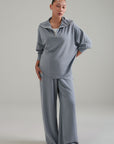 TEXTURED QUARTER ZIPPER-CLOUDLUX