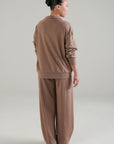 OPEN COLLAR TOP-DOUBLE KNIT