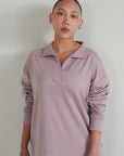 OPEN COLLAR TOP-DOUBLE KNIT