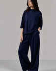 MOCK NECK SIDE SLIT CLOUDLUX