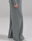 PLEATED WIDE LEG PANT - DOUBLE KNIT
