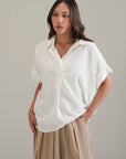 LINEN BLEND RELAXED TOP