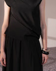 DRAPED COWL NECK TOP