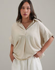 LINEN BLEND RELAXED TOP